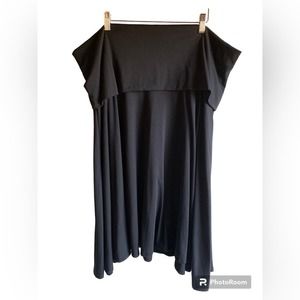 Avenue Stretch Black Knee Length Fold Over Flare Skirt Size 22/24